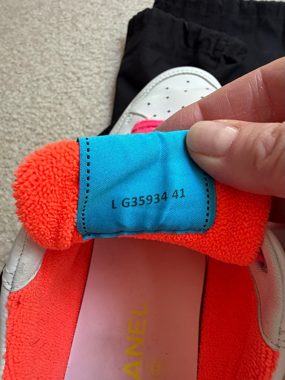 Chanel White and Neon Sneakers - Picture 4 of 7